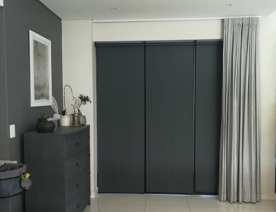 charcoal colour blockout roller blinds